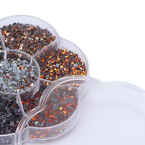 10080 st Flat Back Rhinestones Bländande Färgglada DIY Robusta Regnbågsfärgade Rhinestones Runda Pärlor för Manikyr Makeup607-3