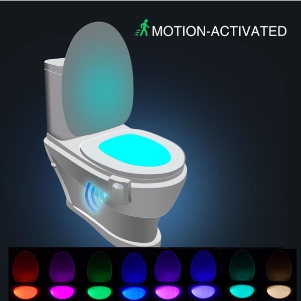 Toalettlampa Toalett nattlampa, rörelsesensor ljussensor,