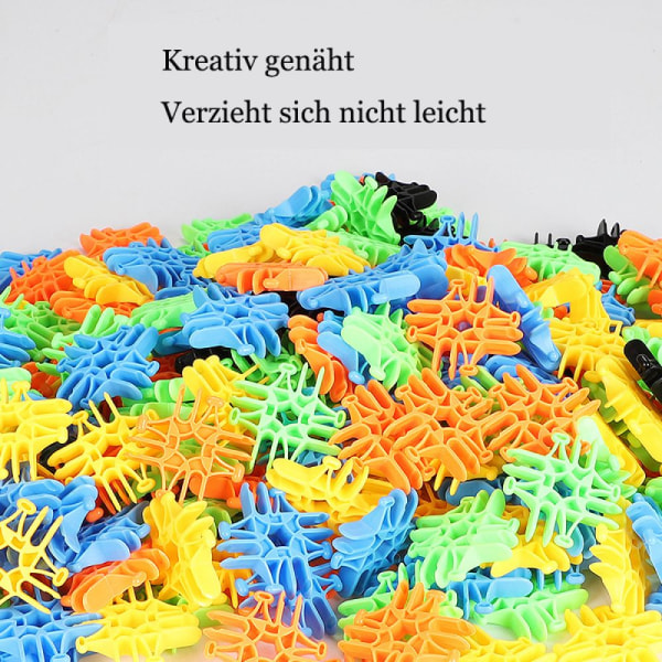 Barnleksaker Pedagogiska Leksaker Byggklossar Snöflinga Set Interlocking Giftfri Plast 120 Bitar Flerfärgad för Barn