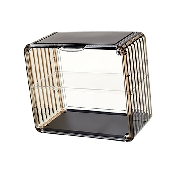 Figur Display Box Akryl Blind Box Display Case Montera Samlarobjekt Box Dammskydd Skydd Vitrin för Actionfigur Liten Storlek Te Brun