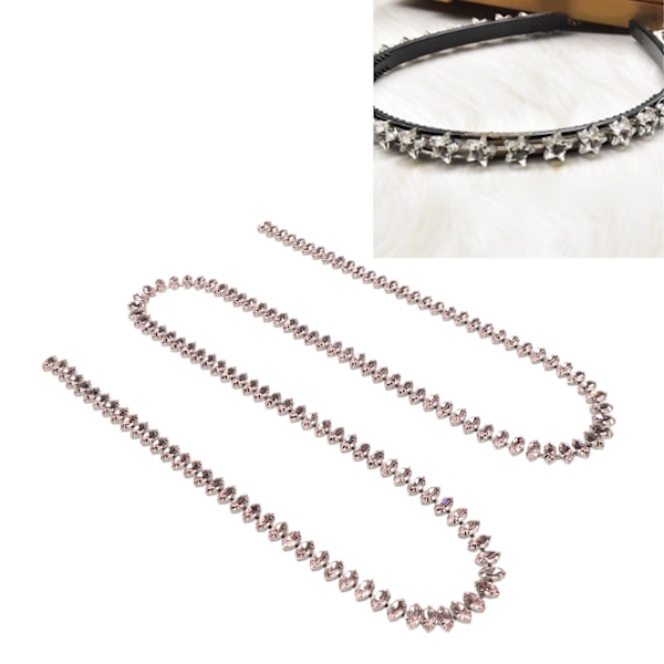 Rhinestone Klokedja 1 Yard Lång Glittrande Elegant Mångsidig Rhinestone Rem för Smycken Kläder DIY Rosa