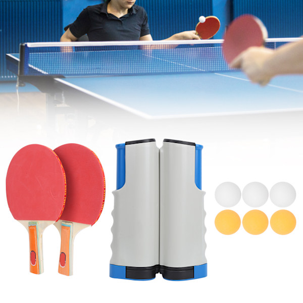 Bordtennisracketar Bollar Nät Mjuk Axel Kit Inomhusträningsutrustning för Barn