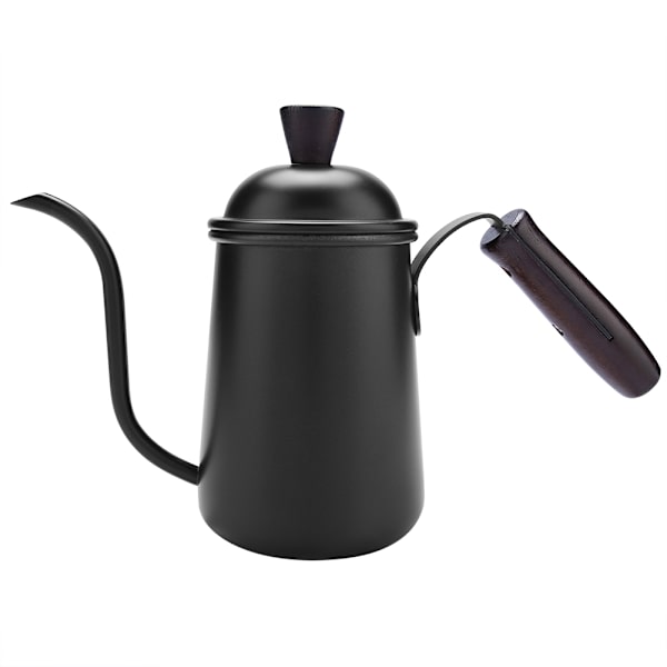 Kitchen Cafe 650ml 304 Rostfritt Stål Kaffe Droppkanna Kittel med Lång Gås-hals Pip (Svart)