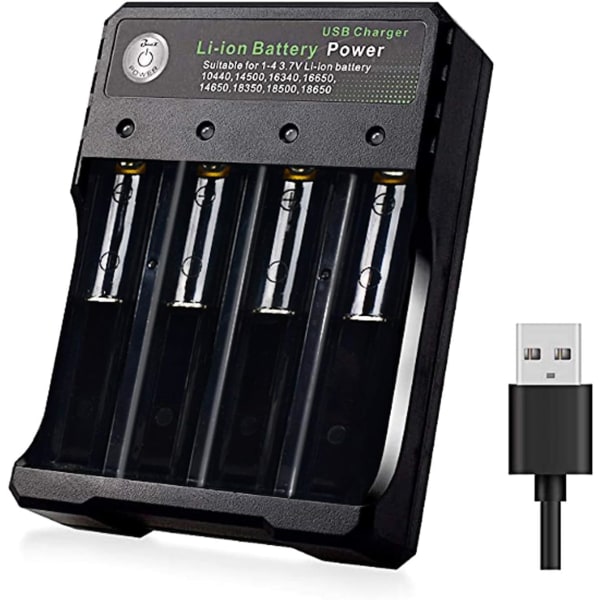 Batteriladdare 18650 Litiumjonbatteriladdare Uppladdningsbar batteriladdare 4 platser Cell laddningsadapter,Intelligent Universal laddare