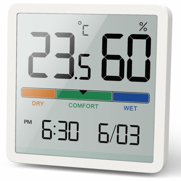 Bärbar digital termometer/hygrometer med hög noggrannhet, temperatur och hygrometer för rumstemperaturkontroll, rumsluftkontroll, klimat