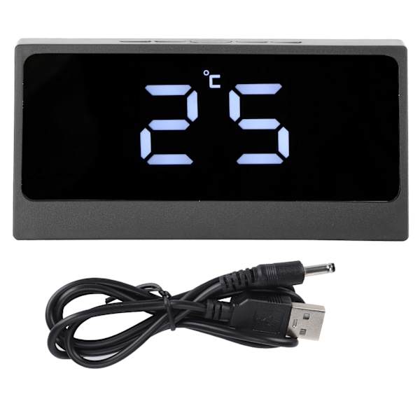 Enkel Design Röststyrd Väckarklocka, Stor Display Digital Klocka med 11RGB Färgglada Visningslägen, Batteribackup för Oavbruten Drift