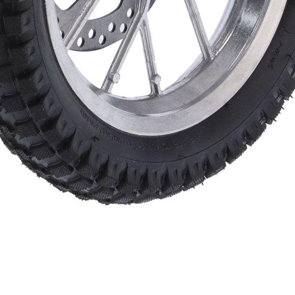 Gummifrontdäck 12.5x2.75in med skivbroms, kugghjulsbultar för 47cc 49cc 2-takts minicross, silver