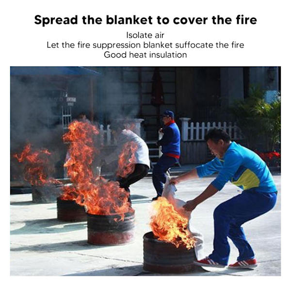 Brandsäkerhetsfilt av glasfiber, brandsäker, 550℃, brandsläckningsfilt, 1x1m