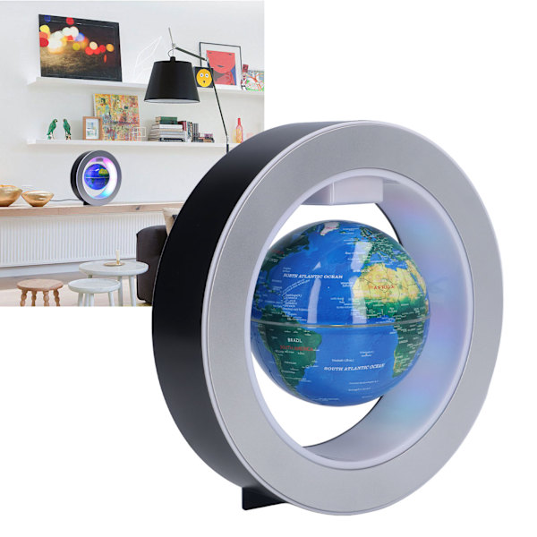 Flytande jordglob Magnetisk levitation jordglob 100‑240V Heminredning Prydnad för födelsedagspresentEU-kontakt
