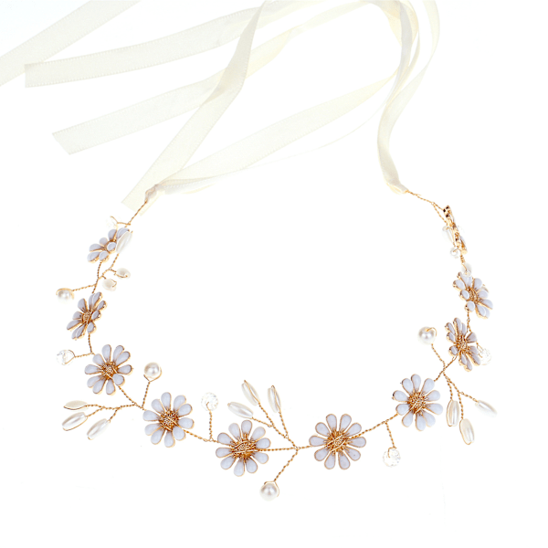 Brudhåraccessoarer med kristallpärlor, blomranka, strass-hårband för din eleganta design och kvällsfesttiara-look