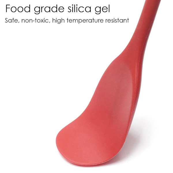 4 stycken små flerfärgade silikonskedar Silikonsked Non-stick serveringssked för blandning bakning servering och omrörning(röd, grön, orange,