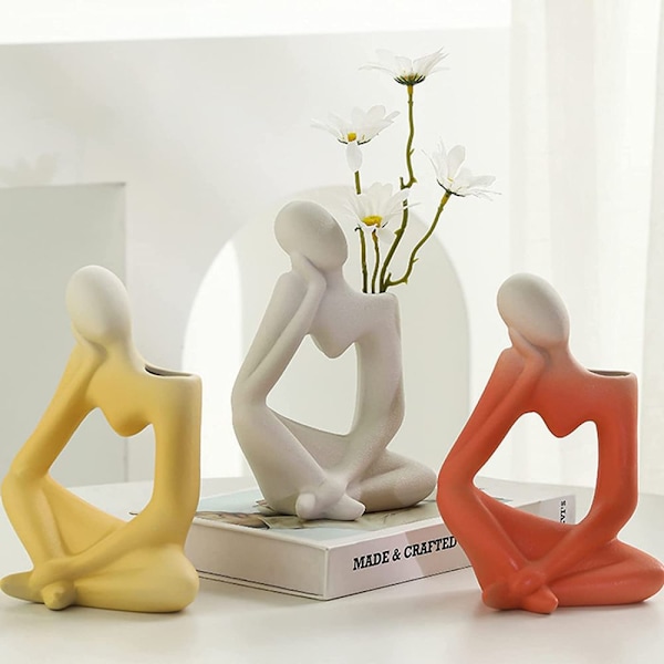 Elegant keramisk blomvas, modern unik design för heminredning, premiumkvalitet keramik säkerställer hållbarhet och konstnärlig atmosfär för bröllop