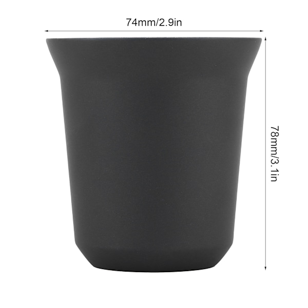Dubbelväggig kaffemugg 304 Rostfritt stål Isoleringskapselkopp för kökstillbehör Matt svart 160ml