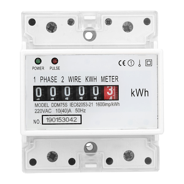 Enfas 4P LED DIN-skena elförbrukning wattmeter energimätare DDM75S 10-40A