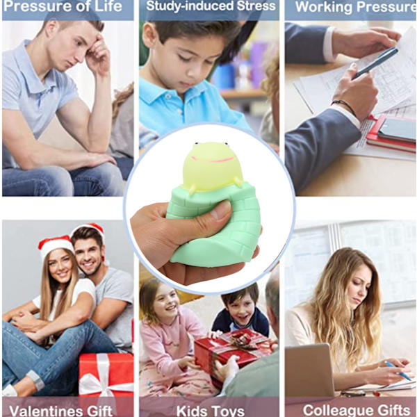 6 st kläm leksak djur stil stressavlastning mjuk elastisk TPR bärbar Squishes leksak för familj kontor resor