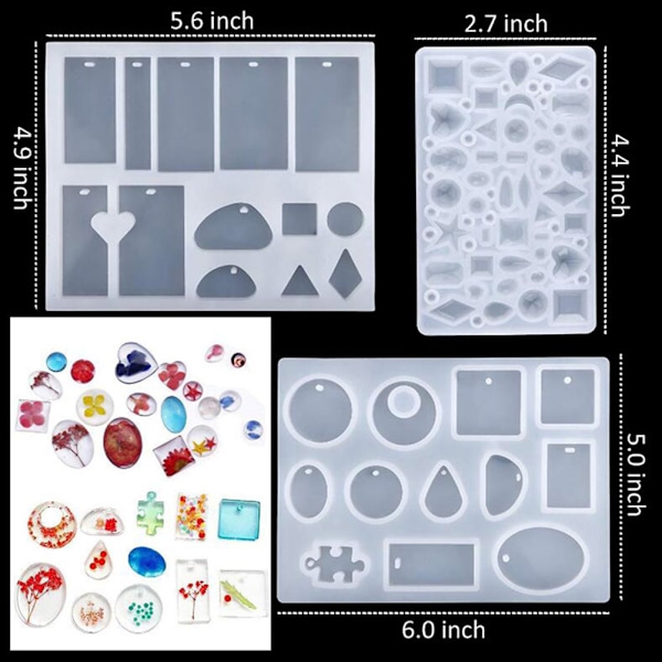 94 st/set DIY Silikonform Mix Stick Dropper Spänne Smycken Tillverkning Tillbehör Verktyg Geometrisk Epoxiharts Kombination Hantverk