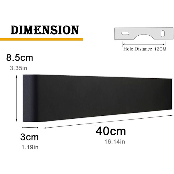Svart LED-vägglampa inomhus 14W vägglampa kall vit 6000K modern design väggbelysning för sovrum vardagsrum trappor korridor 220V