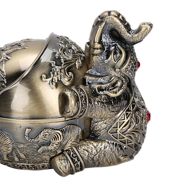 Retro vindskyddad askkopp med lock zinklegering elefant styling präglad deocration för hem hotell kontor