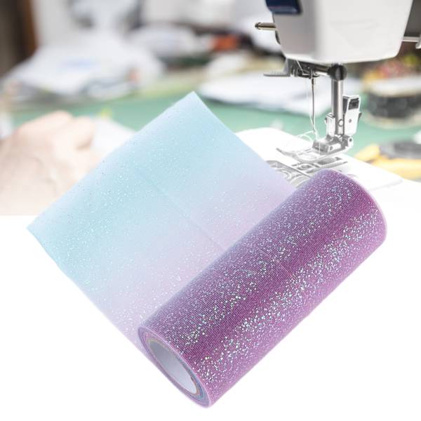 Regnbågsglitter tyll lång flexibel utsökt praktisk bred applikation gnistrande tyll för bröllopsfest mörk röd blå lila