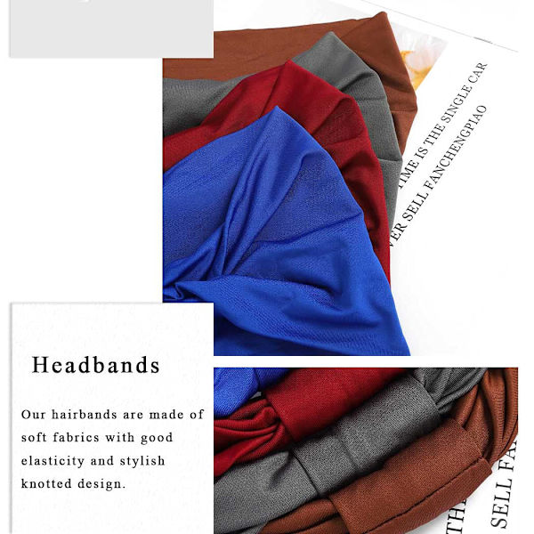 Sport Yoga Elastisk Bandana Hårband Knutade Hårband Yoga Sport Huvudomslag Bred Elastisk Huvudduk för Kvinnor och Flickor (4-pack)