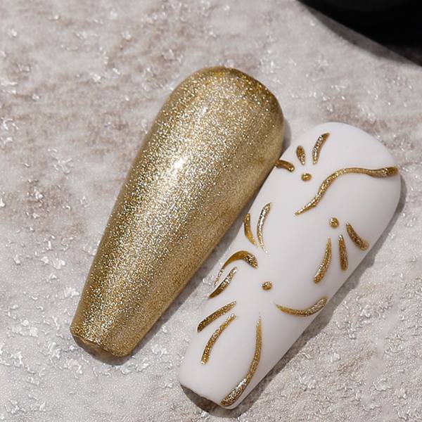Linje nagelgel professionell DIY glitter 3D linjemålning nagelgel för manikyr salong guld