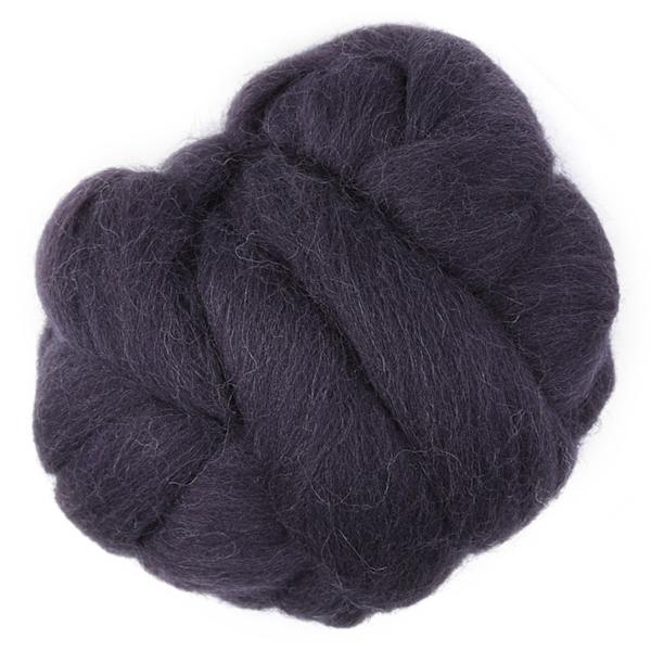 55g färgad nåltovningsull roving spinning sömnad trimning handarbete material (mörkgrå)