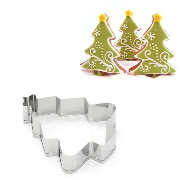 Kakformar i rostfritt stål för pepparkakshus, pepparkaksgubbe, julgran, bakning, kakor, kex, fondantform