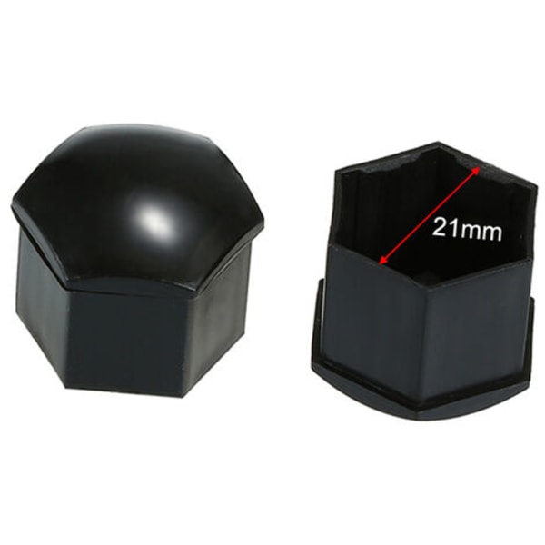 20 st universella 21 mm hjulmutterskydd pläterade hjulmutterskydd skruvskydd svart