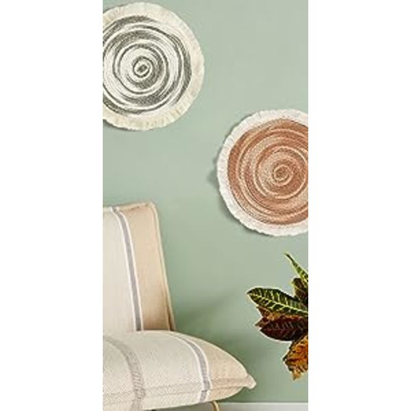 Vävda korgar i rotting, väggdekoration, liten macrame boho väggdekoration, heminredning…