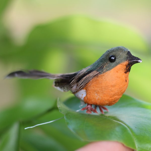 12 st Robin Fågel Figurer Konstgjord Fjäder Robin Fåglar Dekoration Julgran Mini Söta Fåglar