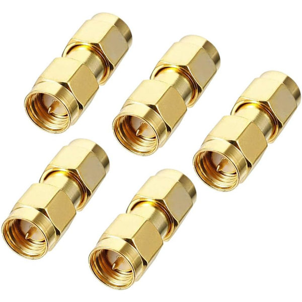 Koaxial RF-adapterkontakt SMA koaxial honkontakt SMA hane till SMA hane (5-pack)