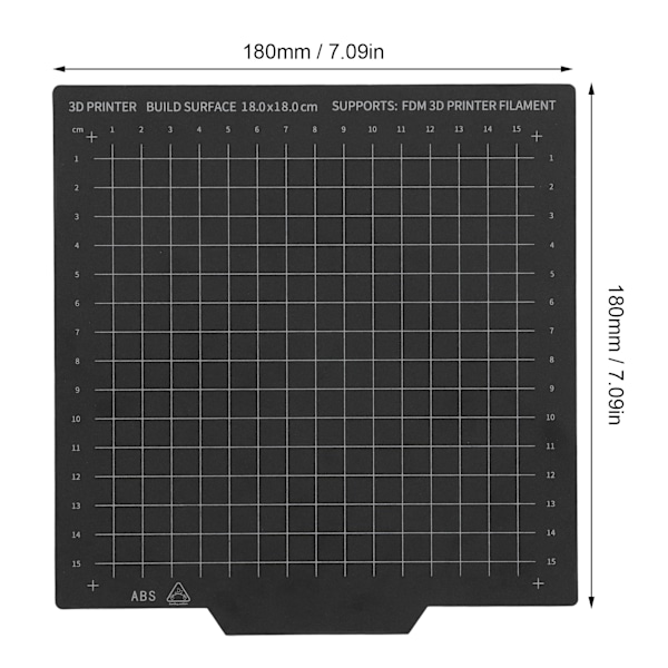Fjäderstål Byggplatta 2-sidig Magnetisk Flexibel Plåt 3D-skrivardel Värmebädd 180x180mm