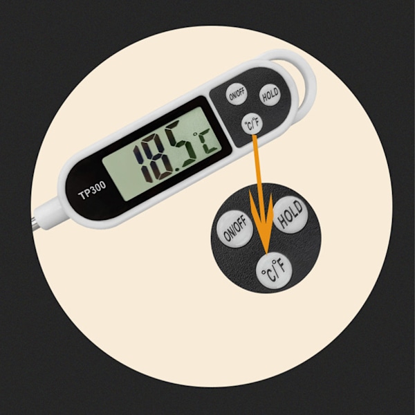 Kötttermometer med lång sond Digital omedelbar avläsning Mattermometer för grillning Rökare BBQ Kök Matlagning Godis Termometer med kalibrering