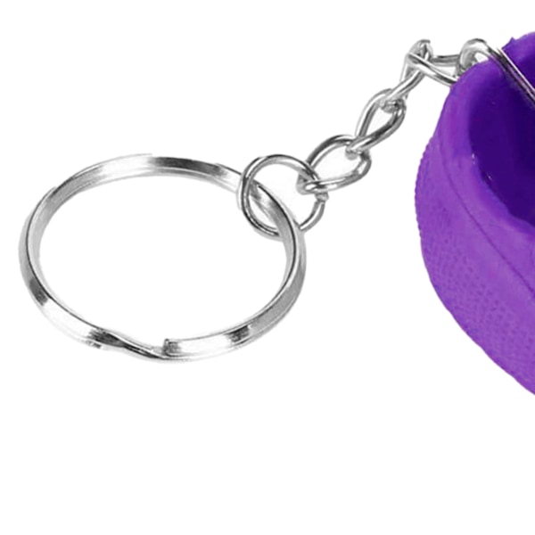 Nyckelring Mini Söt Silikon Bärbar Toffel Nyckelring för Skolväska Handväska Gåva Lila