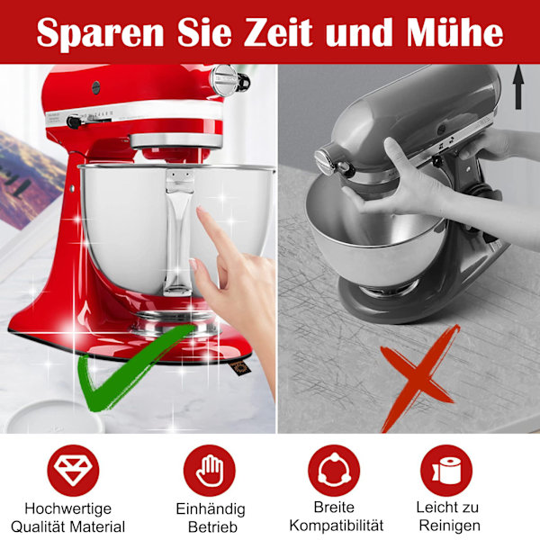 Glidbräda för matberedare, tillbehörsbasmatta, mixerbas, kompatibel 4,3L-4,8L för Kitchen Aid Heavy Duty matberedare tillbehör kaffe