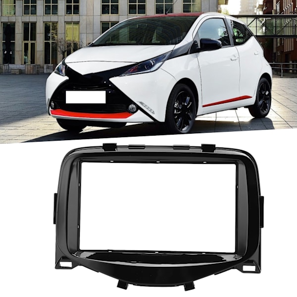 2DIN Bilradio Fascia Trim Central Control Instrumentbräda Panel Ersättning för AYGO 2014‑2015