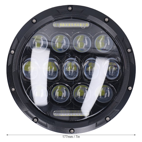 7 tum 12V LED Motorcykelstrålkastare 6000K 3000LM Vattentät Strålkastare Universal Passform för Jeep Wrangler