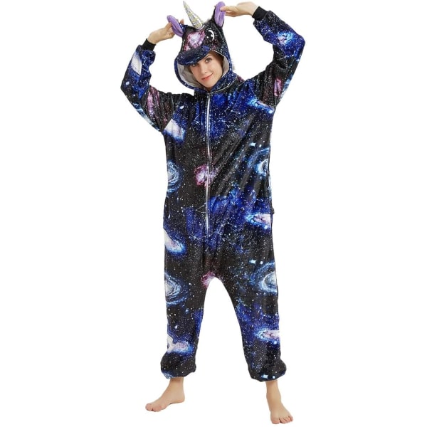 Unisex Vuxen Enhörning Onesie Cosplay En-delad Pyjamas Halloween Kostym