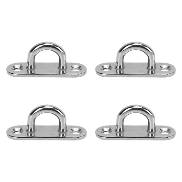 4-pack ovala hängmattshängande ögleplatta väggmontering rostfritt stål solsegel takkrokplåtsatser