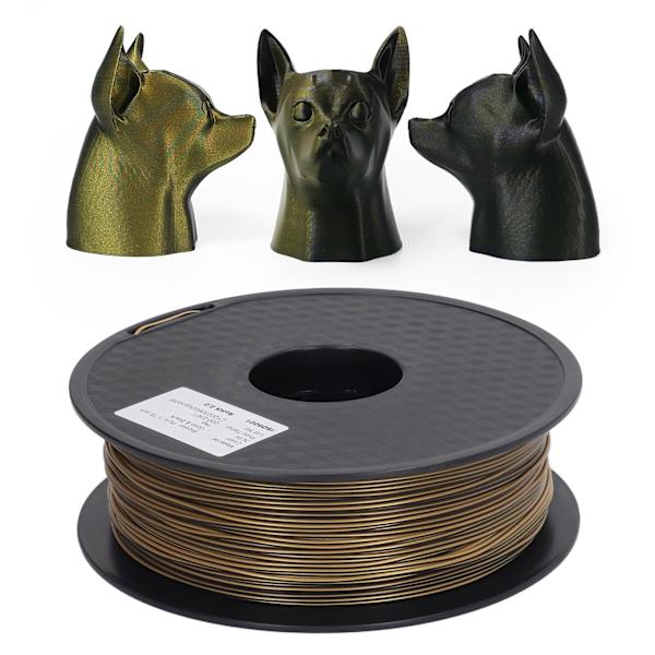 3D-skrivarfilament Guld Svart Dubbelfärgad Extruderingsfilament PLA Sidenutskrift Förbrukningsvara 30‑45mm/s