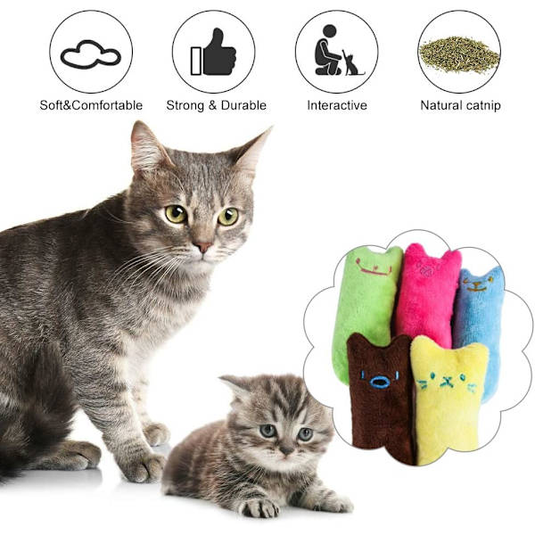 Kattmynta plyschleksak, kattmynta katt leksak, tugga och rengöring av tänder, lämplig för inomhuskattleksaker