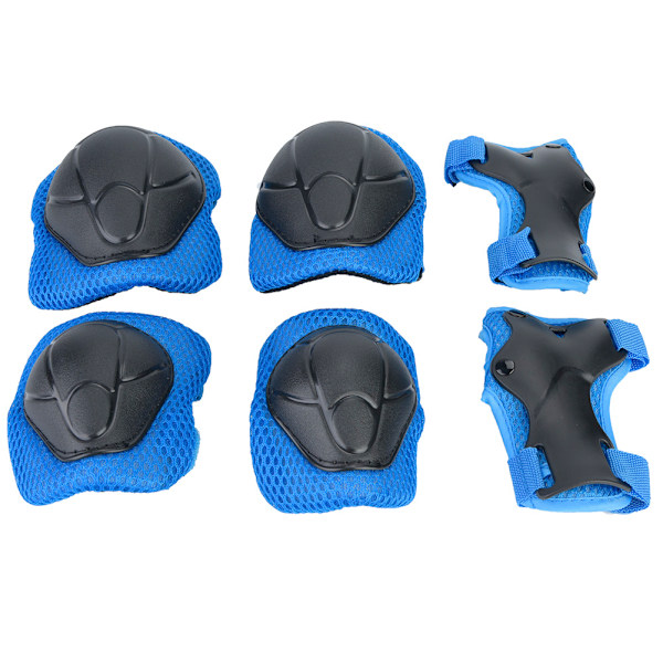 6 st Barn Skyddsutrustning Skydd Skateboard Handled Armbåge Knäskydd Set (Blå)