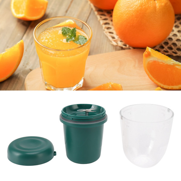 Bärbar Juicer Cup Multifunktionell Uppladdningsbar Liten 4 Blad Blender Fruktblandningsmaskin för Hem 260ml Grön