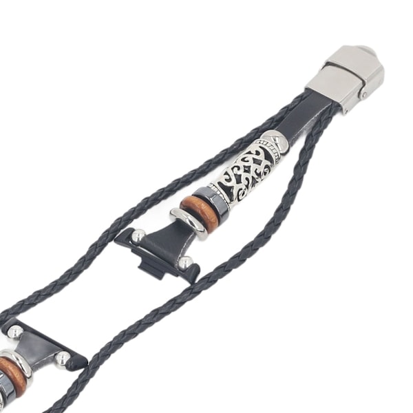 Klocka Pärlarmband Retro Etnisk Stil Konstläder Legering Klockarmband för Xiaomi Band 8 Pro Svart