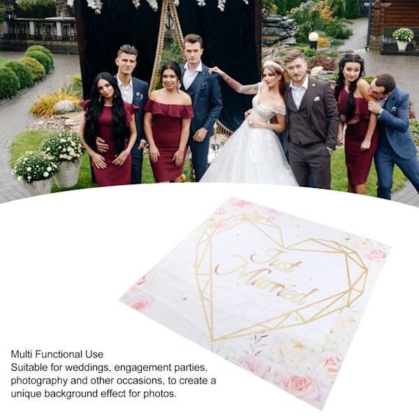 Bröllop Kärlek Bakgrund Polyester Romantisk Snabb Installation Bröllop Hjärta Bakgrund för Bröllop Förlovningsfest Utan Presentförpackning
