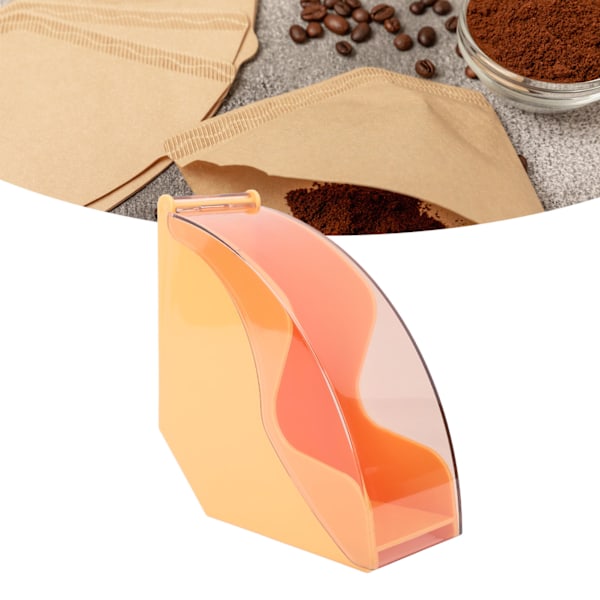 Fläktformad Förvaringslåda med Dammtätt Lock Kompakt Akrylfilterpappershållare Kaffepappersbehållare Orange