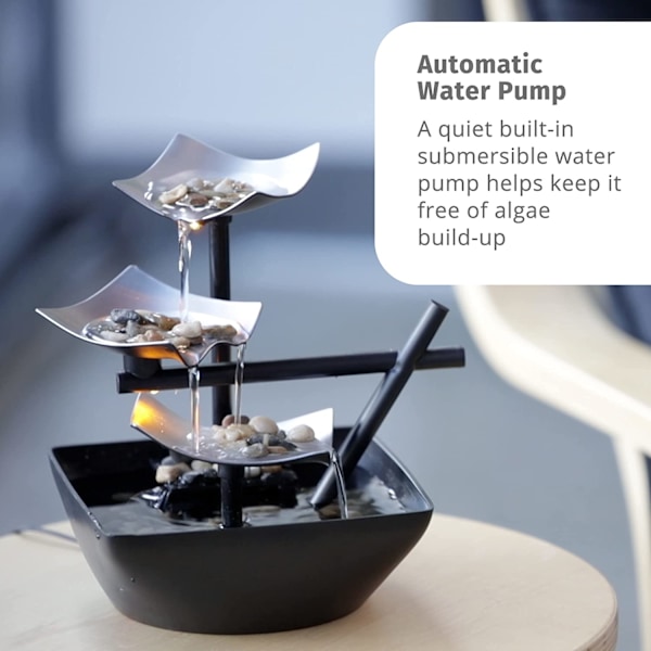 Inomhusfontän, Design för att locka rikedom med automatisk pump för vardagsrum eller arbetsrum, handskuren &amp; kristallklara pärlor som berikar din