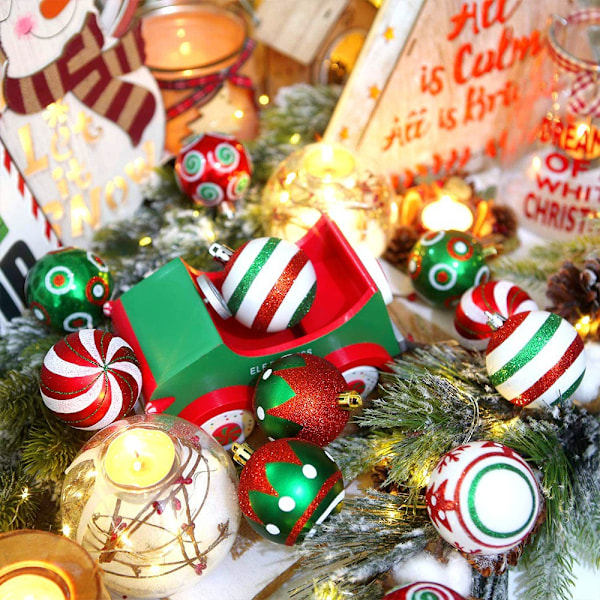 Okrossbara Julgranskulor, Färgglatt Målade Glittrande Ornament för Inom- och Utomhusbruk, Hängande Julgranskulor, Glitterkulor, Hållbara