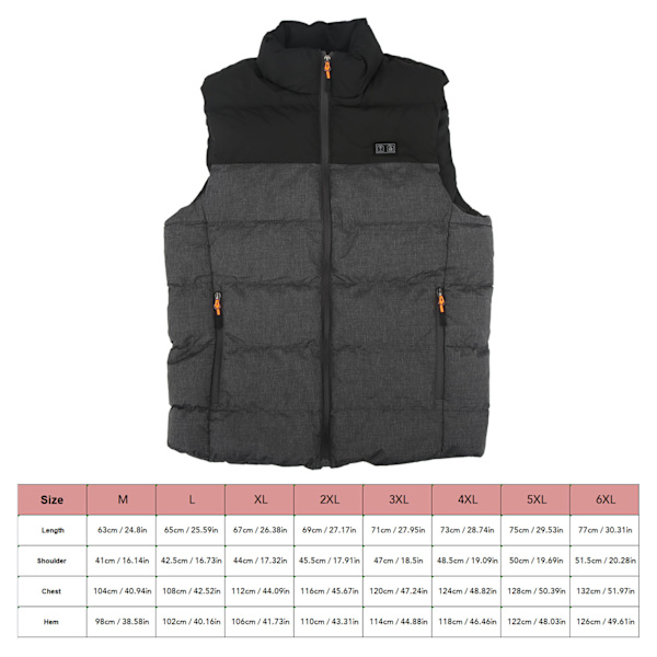Uppvärmd väst 11 värmezoner 3 växlar temperatur Lätt unisex bärbar USB värmejacka för vinter M
