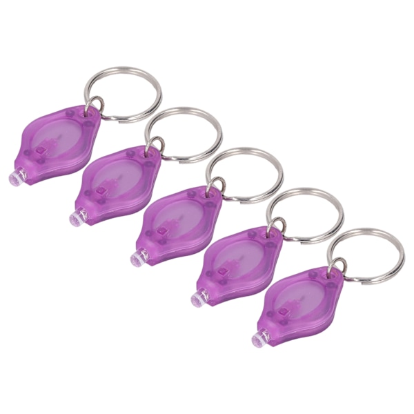 5 st UV Mini Nyckelring 365nm 395nm Våglängd Bärbar LED Lila Ljus UV LED Nyckelring Ficklampa